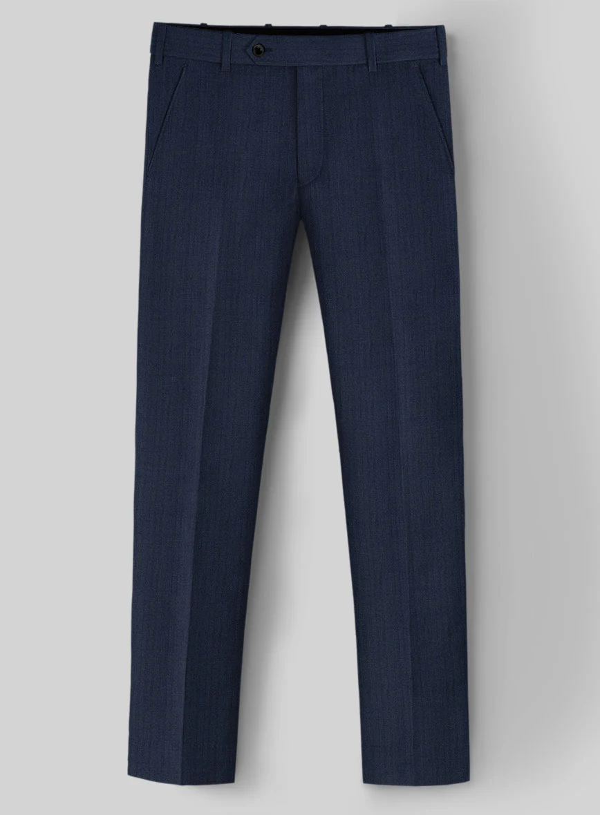 Herringbone Wool Royal Blue Pants - Image 2