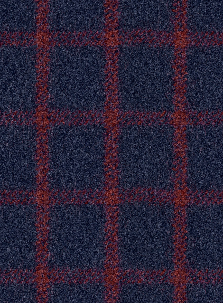 Highlander Heavy Blue Check Tweed Double Breasted Jacket - Image 2