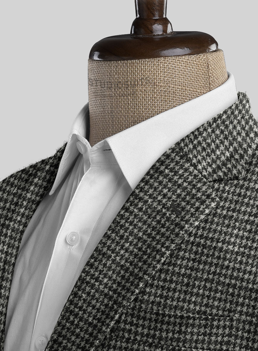 Highlander Heavy Charcoal Houndstooth Tweed Jacket - Image 3