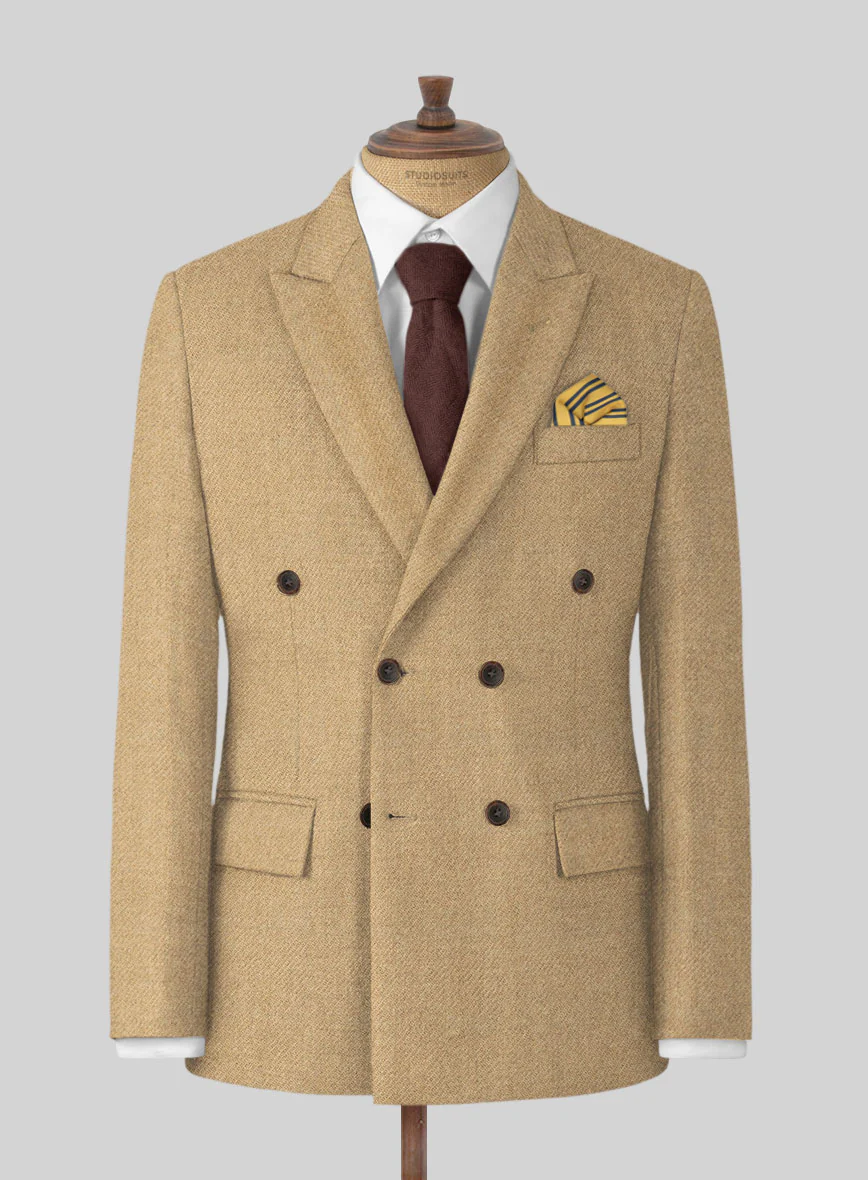 Highlander Sahara Beige Tweed Double Breasted Jacket