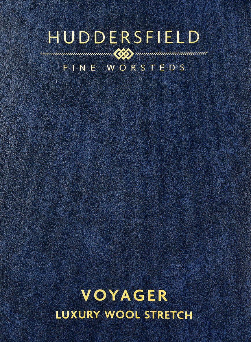 Huddersfield Stretch Navy Blue Wool Pants - Image 4