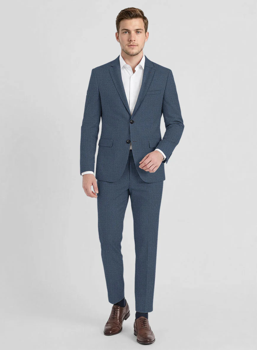 Huddersfield Stretch Slate Blue Wool Suit