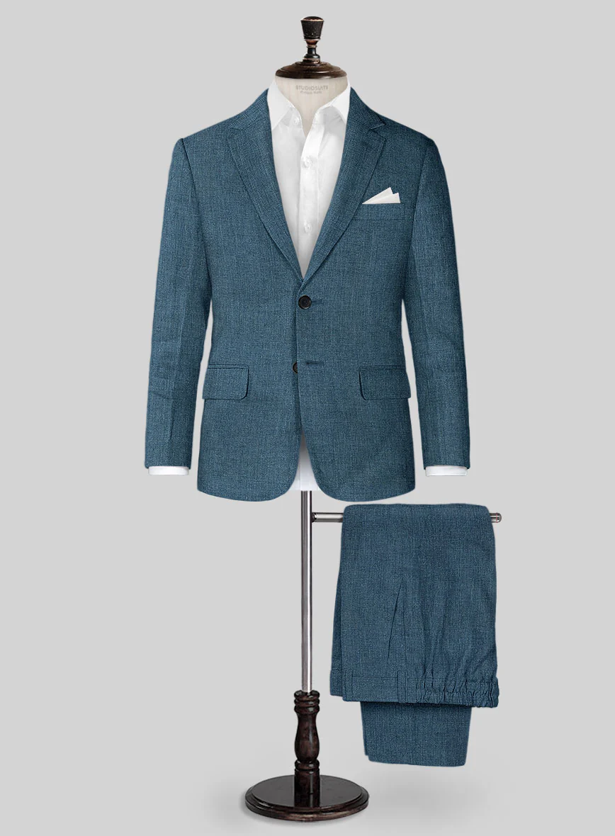 Indigo Blue Linen Boys Suit