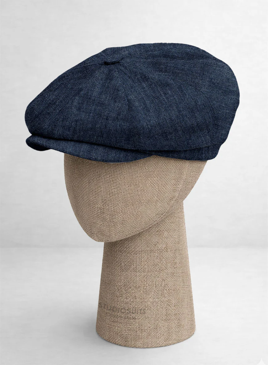 Indigo Denim Newsboy Cap - Image 3