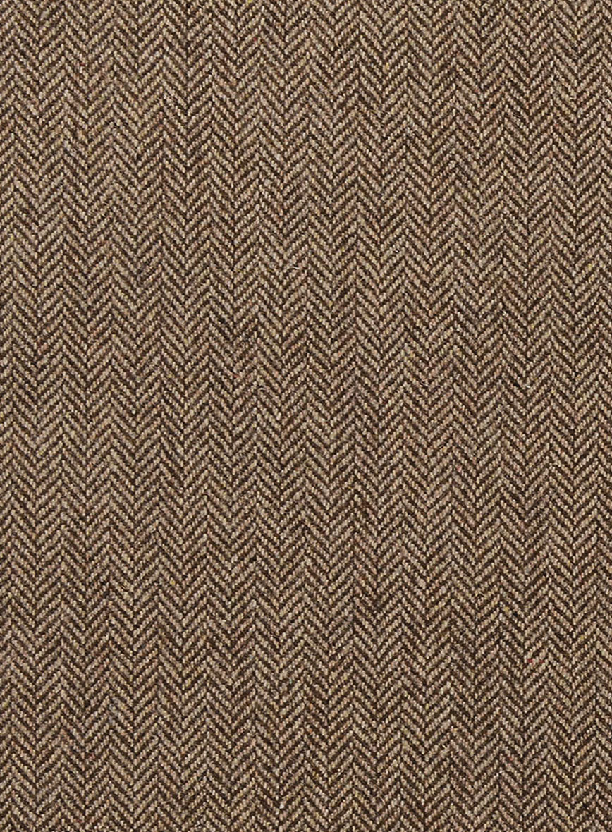 Irish Brown Herringbone Tweed Double Breasted Jacket - Image 3