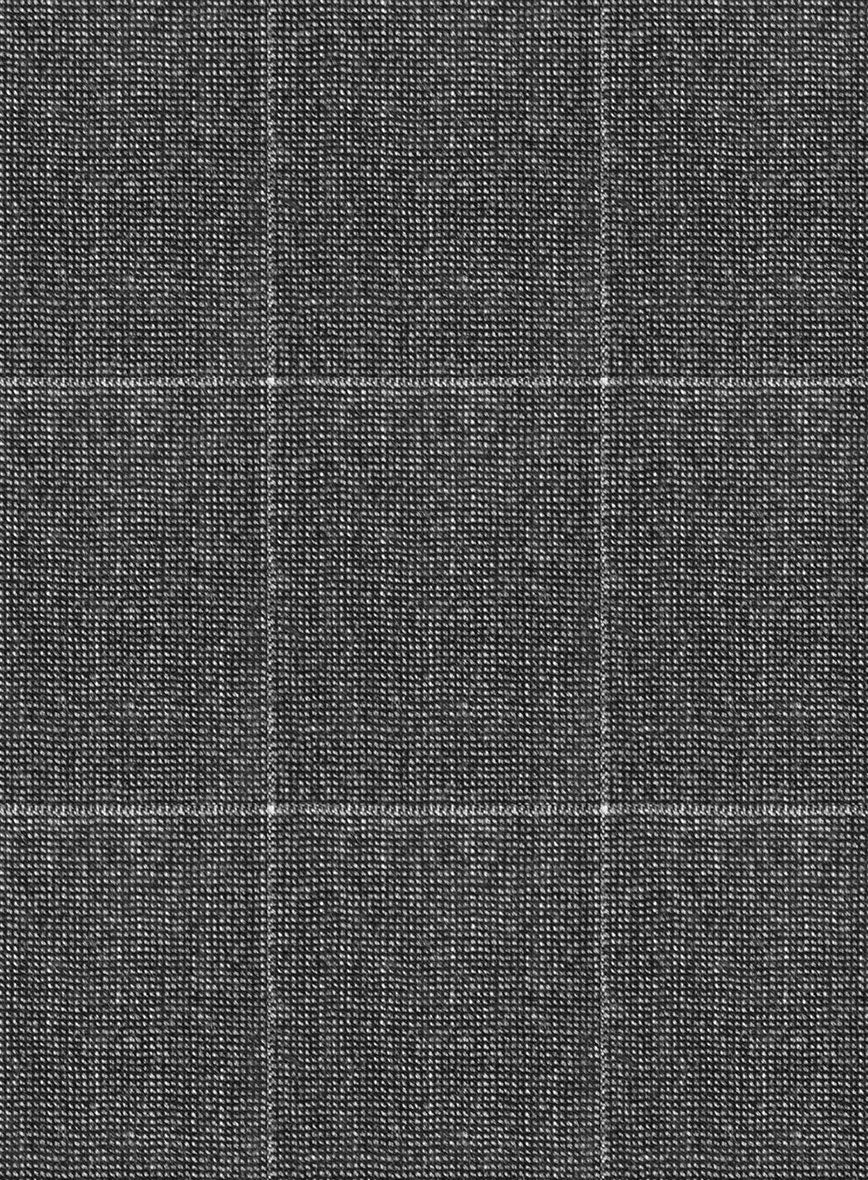 Italian Balca Gray Windowpane Flannel Suit - Image 6