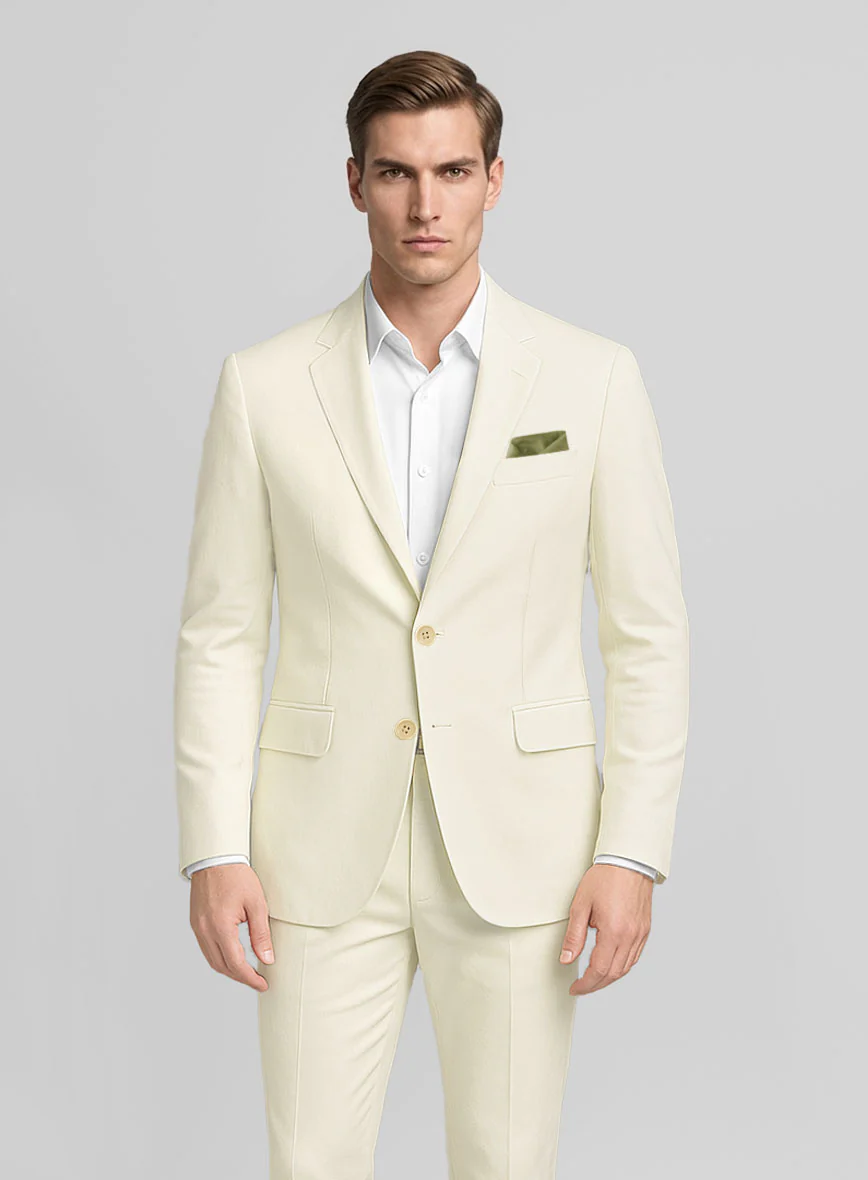 Italian Cream Cotton Stretch Jacket - Image 2
