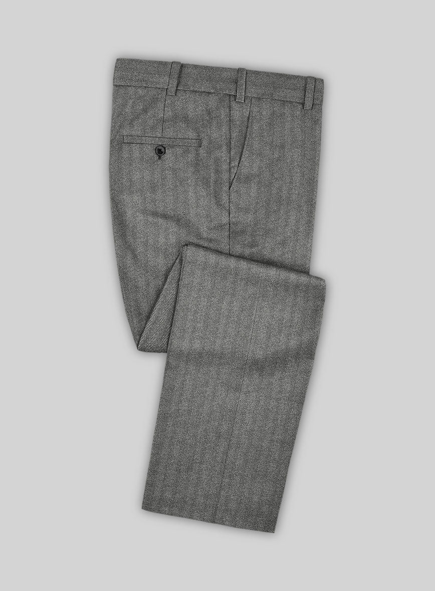 Italian Gray Herringbone Flannel Suit - Image 5