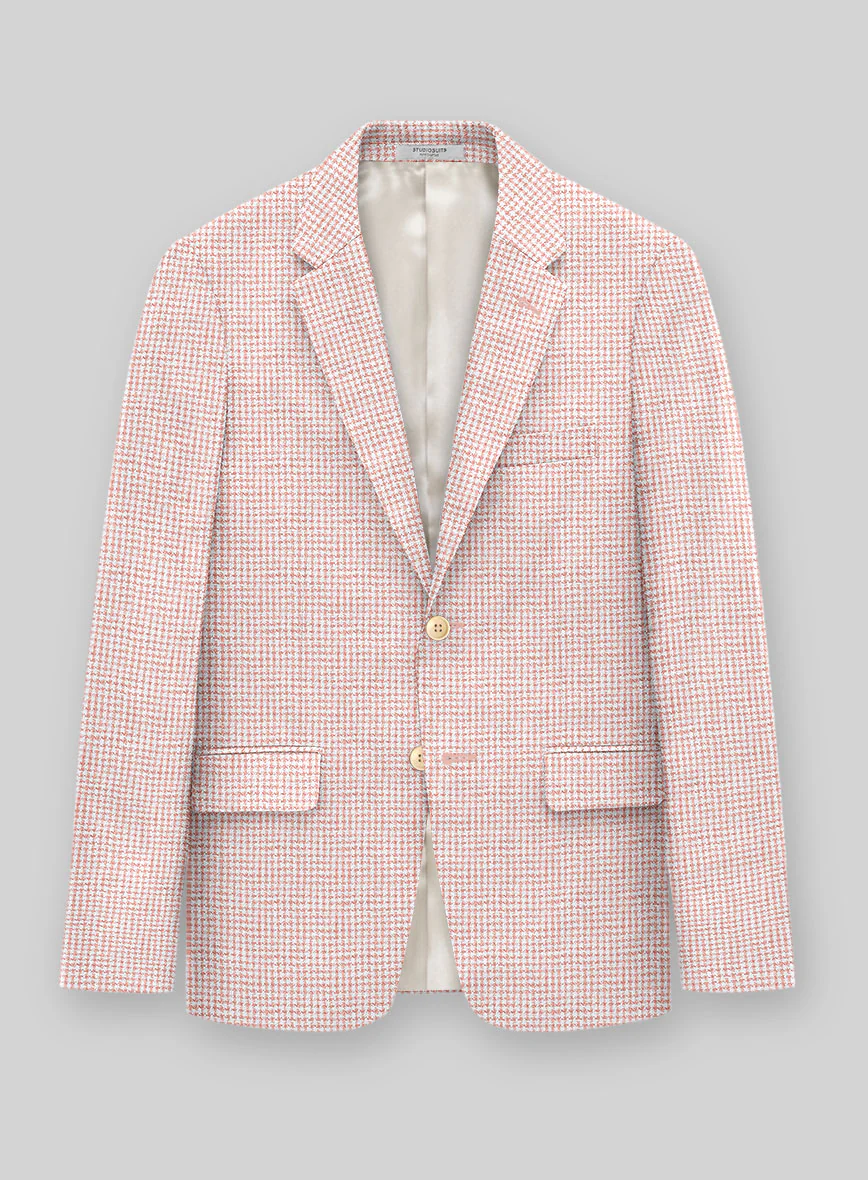 Italian Linen Rubino Houndstooth Jacket