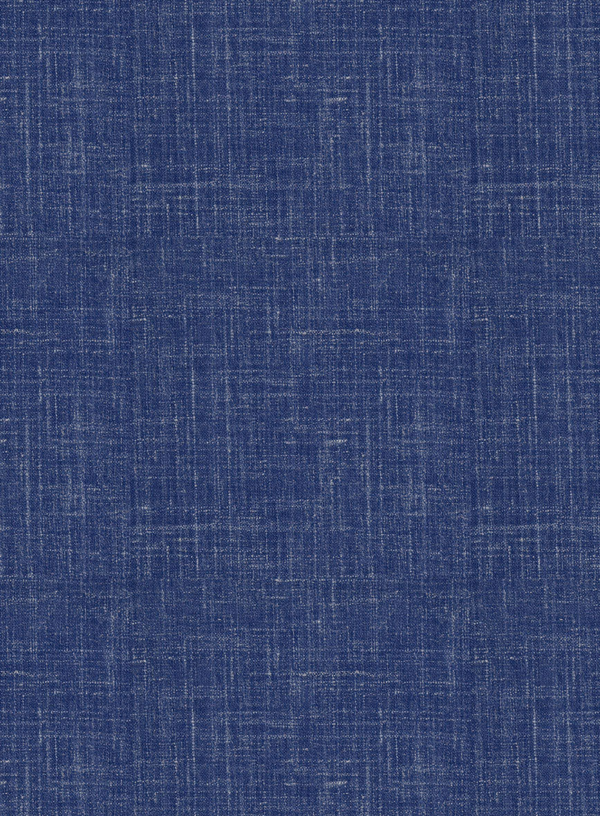 Italian Murano Cobalt Blue Wool Linen Suit - Image 7