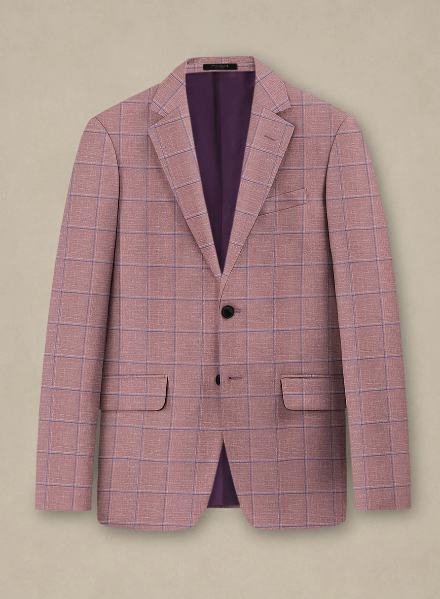 Italian Murano Drope Pink Wool Linen Silk Jacket