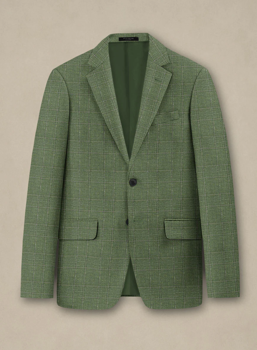 Italian Murano Gumil Green Wool Linen Silk Jacket