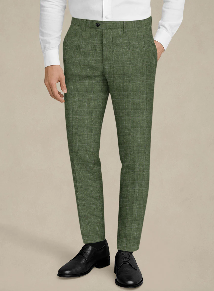 Italian Murano Gumil Green Wool Linen Silk Suit - Image 6