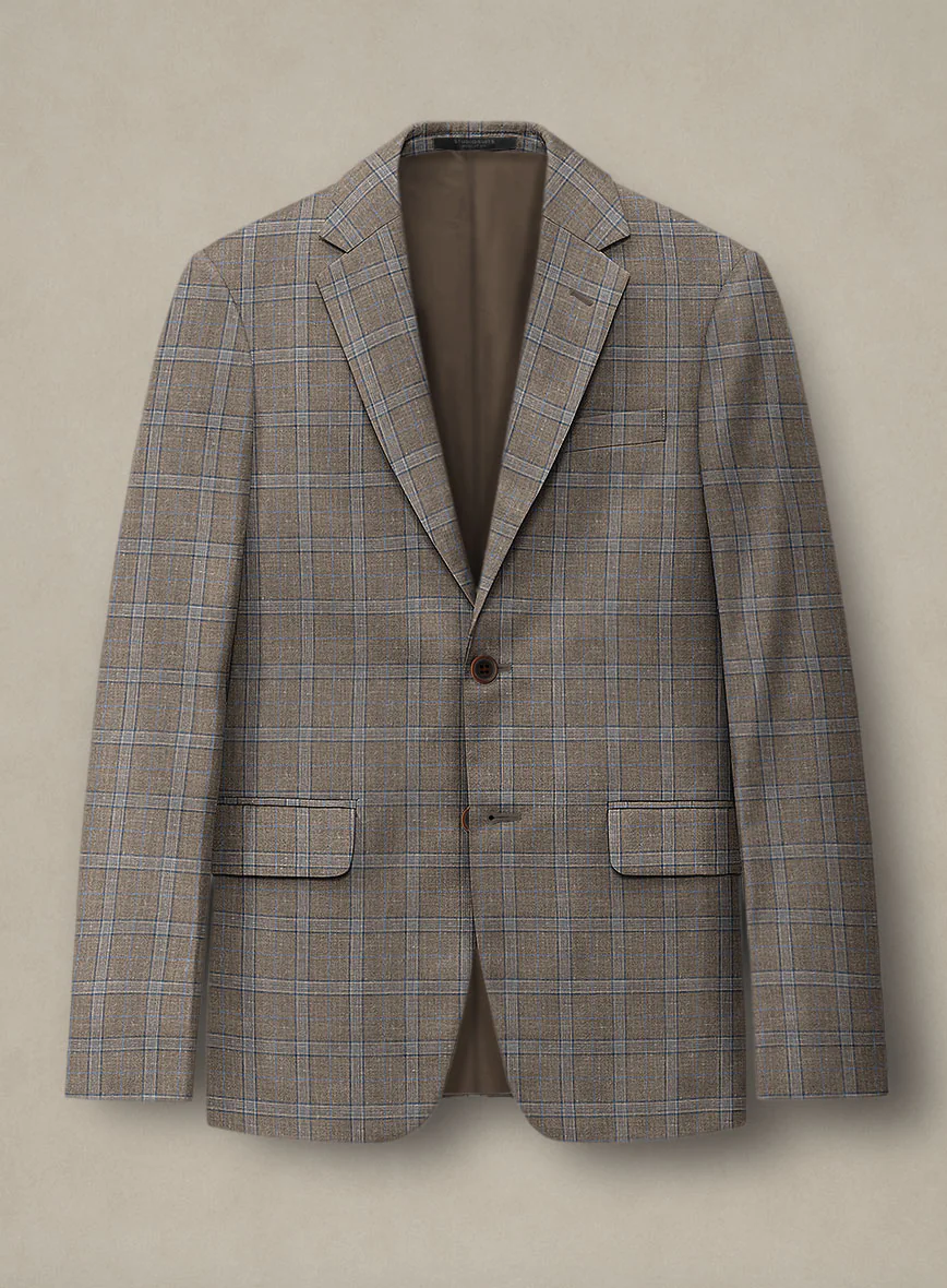 Italian Murano Igelu Brown Wool Linen Silk Suit - Image 3