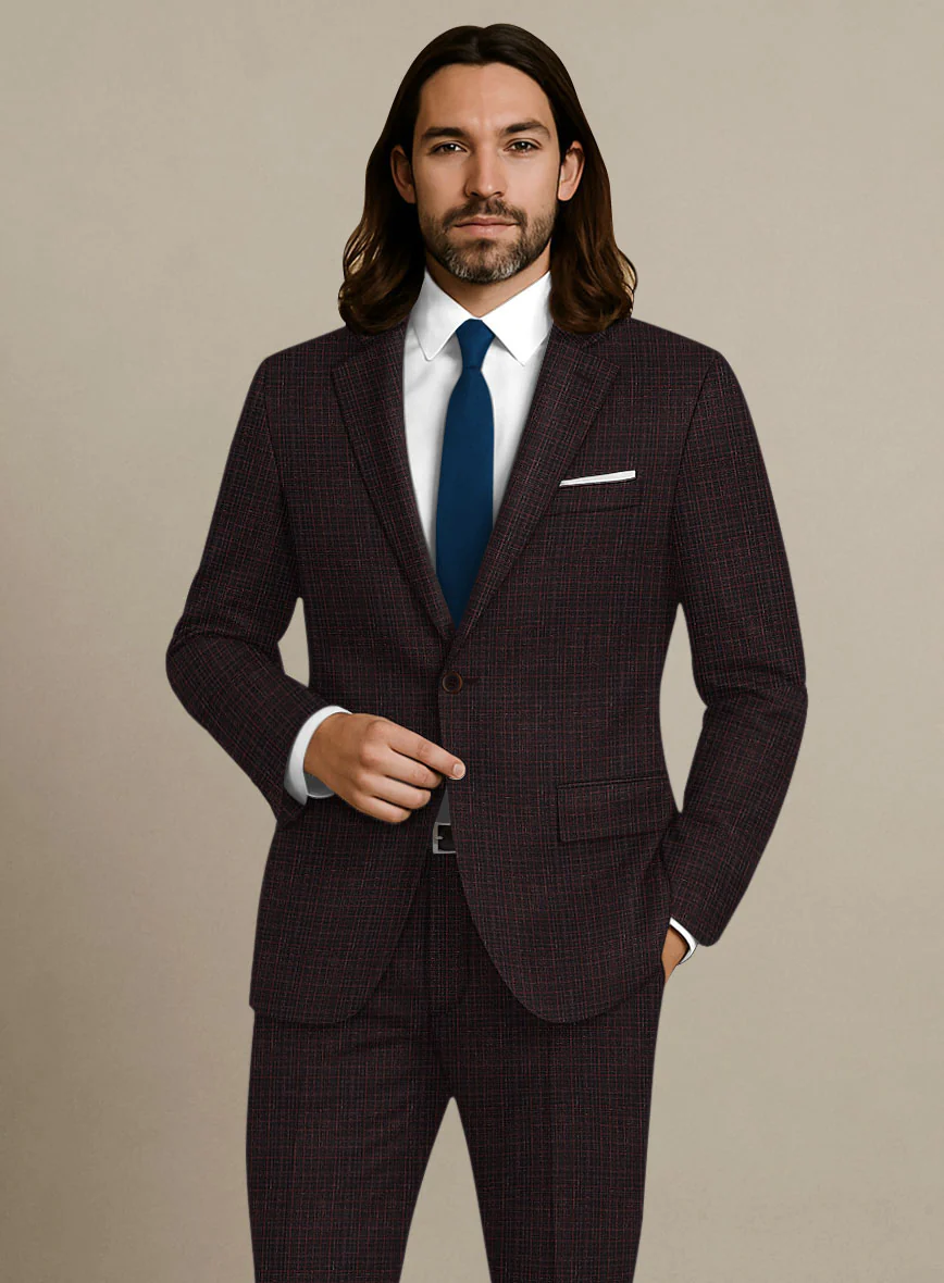 Italian Murano Irgo Checks Wool Linen Silk Suit - Image 3