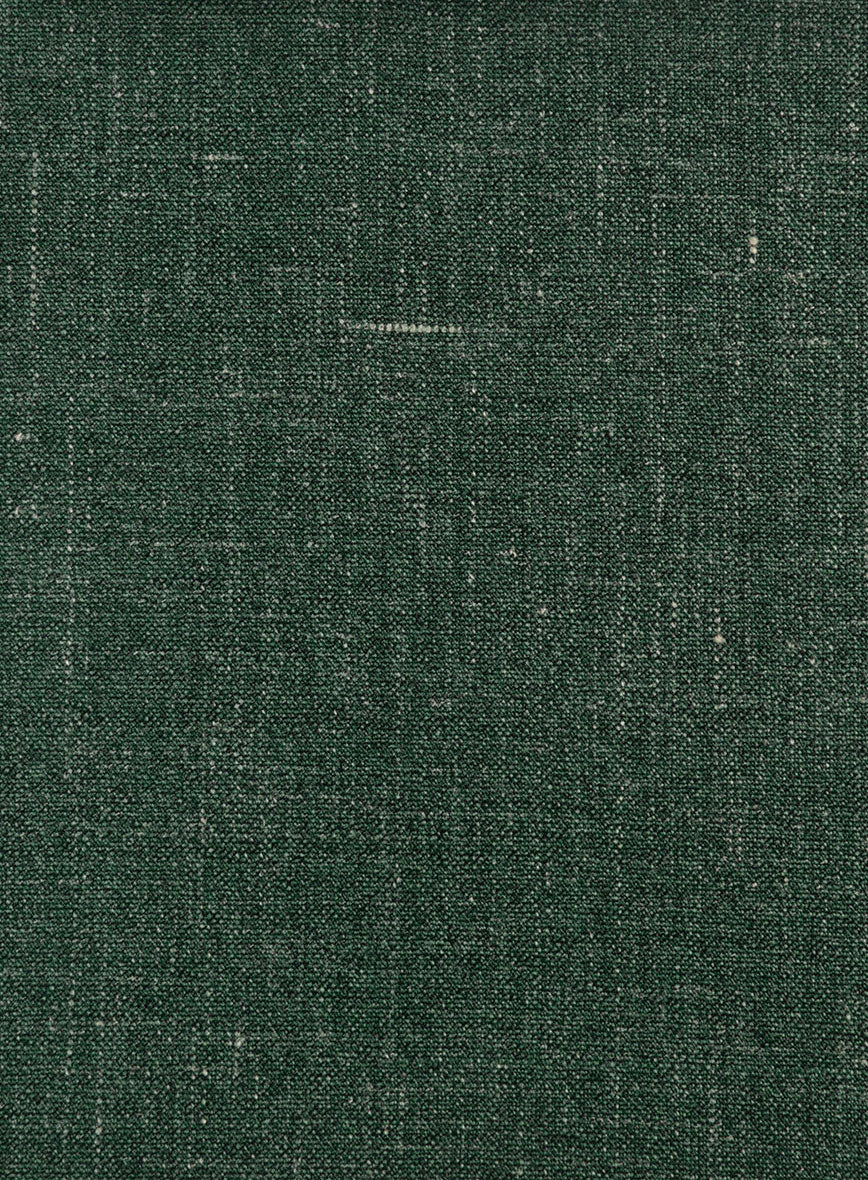Italian Murano Pine Green Wool Linen Silk Pants - Image 3
