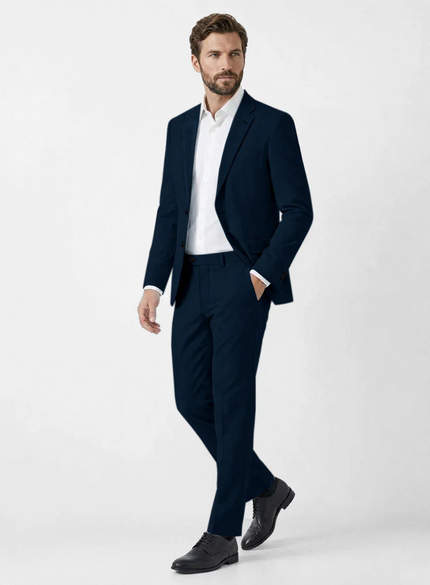 Italian Nile Blue Cotton Stretch Suit