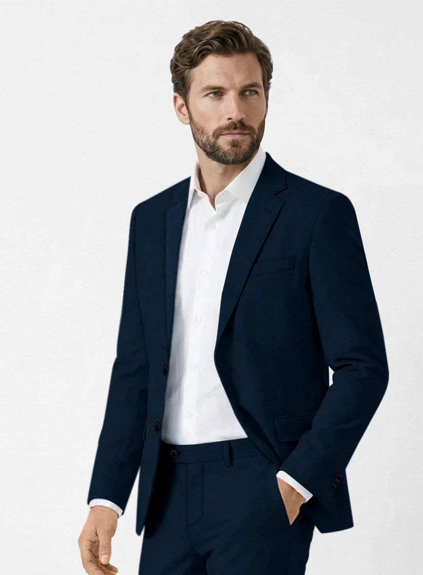 Italian Nile Blue Cotton Stretch Suit - Image 3