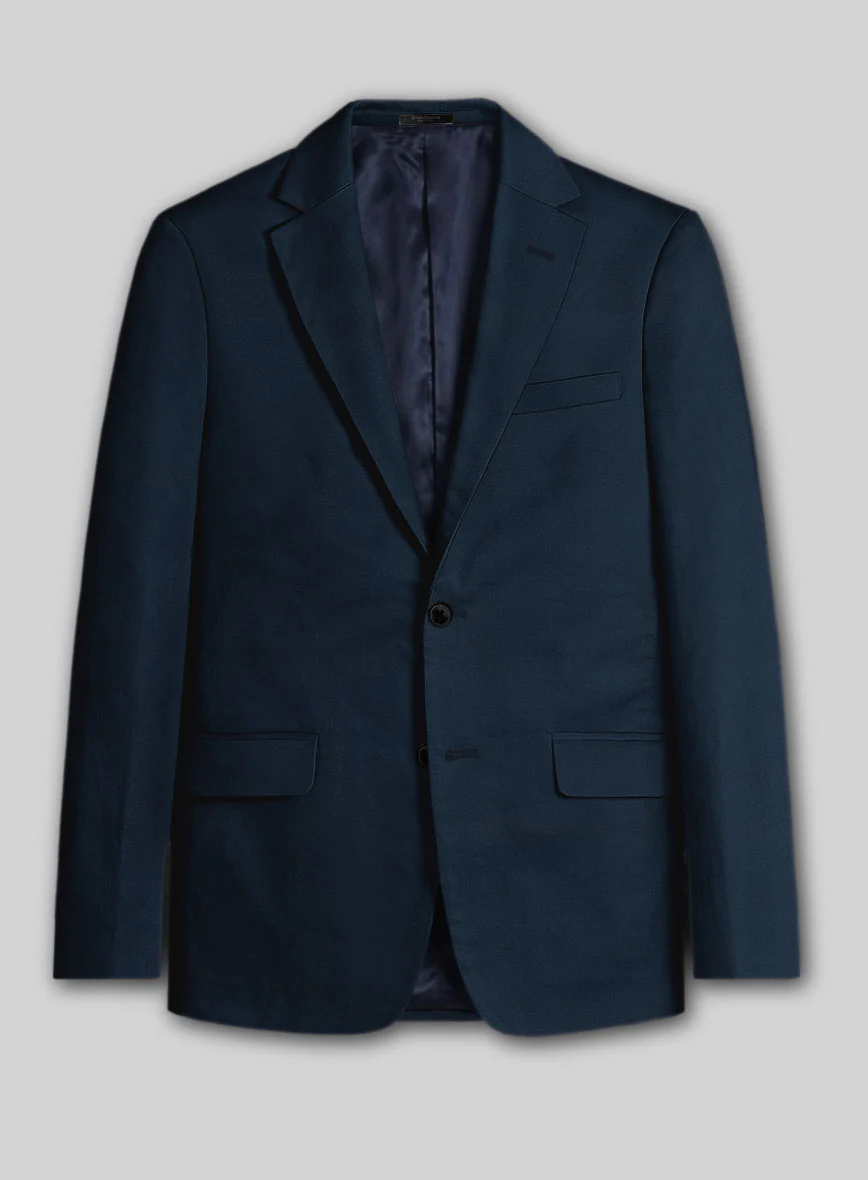 Italian Nile Blue Cotton Stretch Suit - Image 4