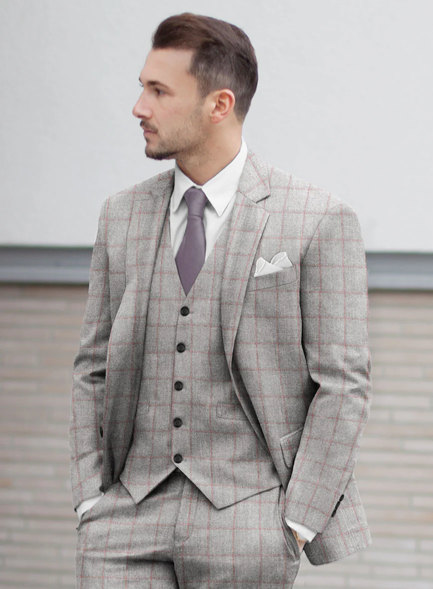 Italian Norezi Gray Wool Suit - Image 4