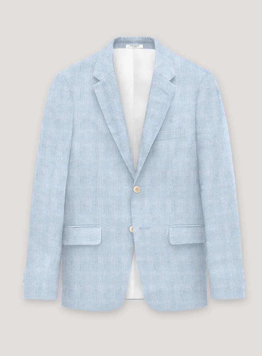 Italian Prato Blue Glen Linen Suit - Image 2