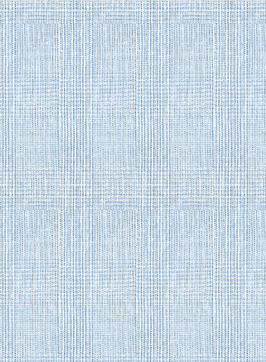 Italian Prato Blue Glen Linen Pants - Image 4