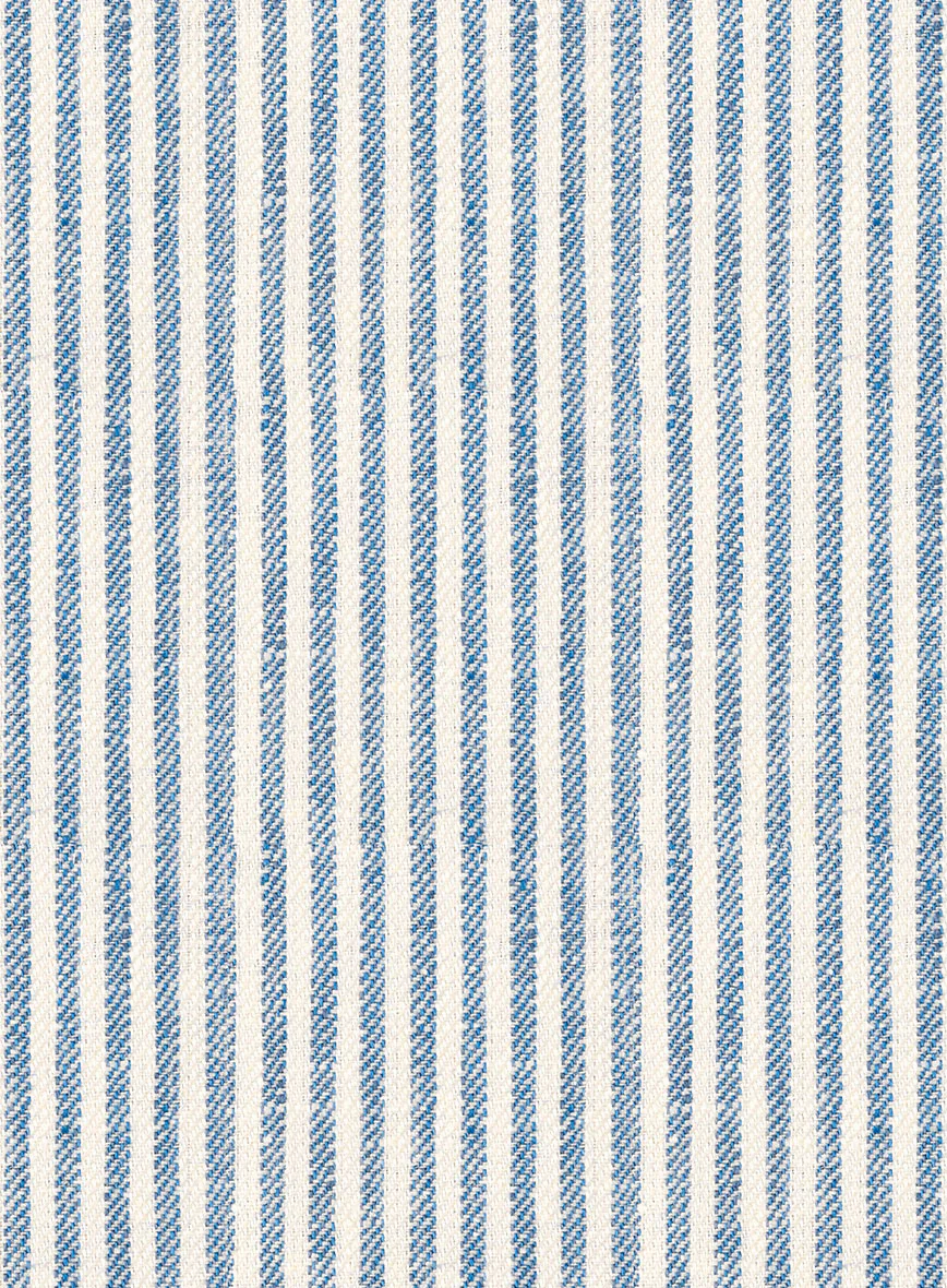 Italian Prato Blue Pinstripe Linen Pants - Image 4