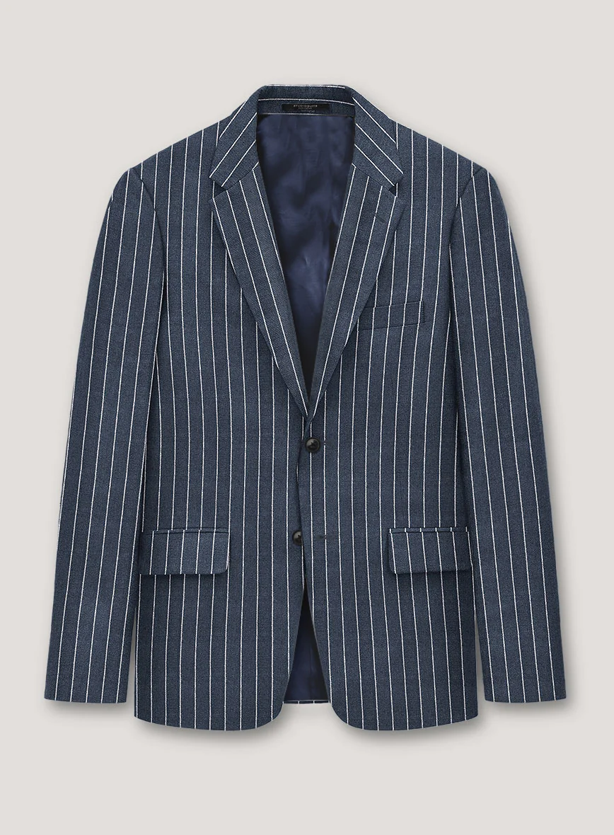 Italian Prato Bluecrest Stripe Linen Jacket