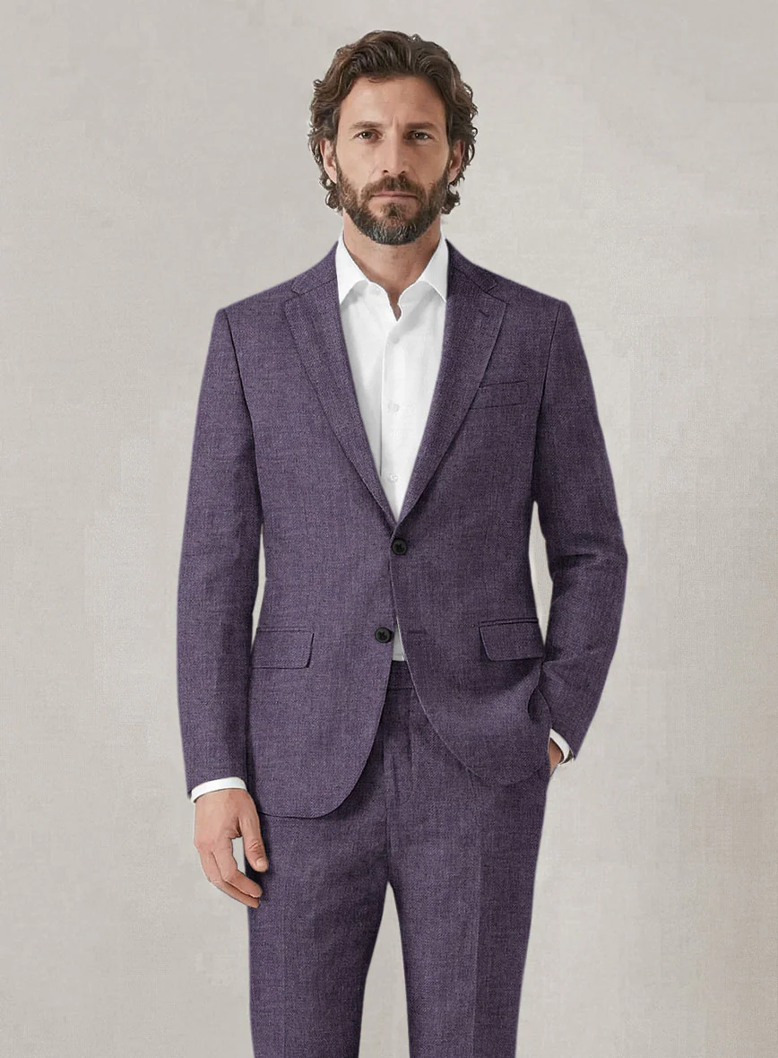 Italian Prato Damson Linen Suit - Image 3