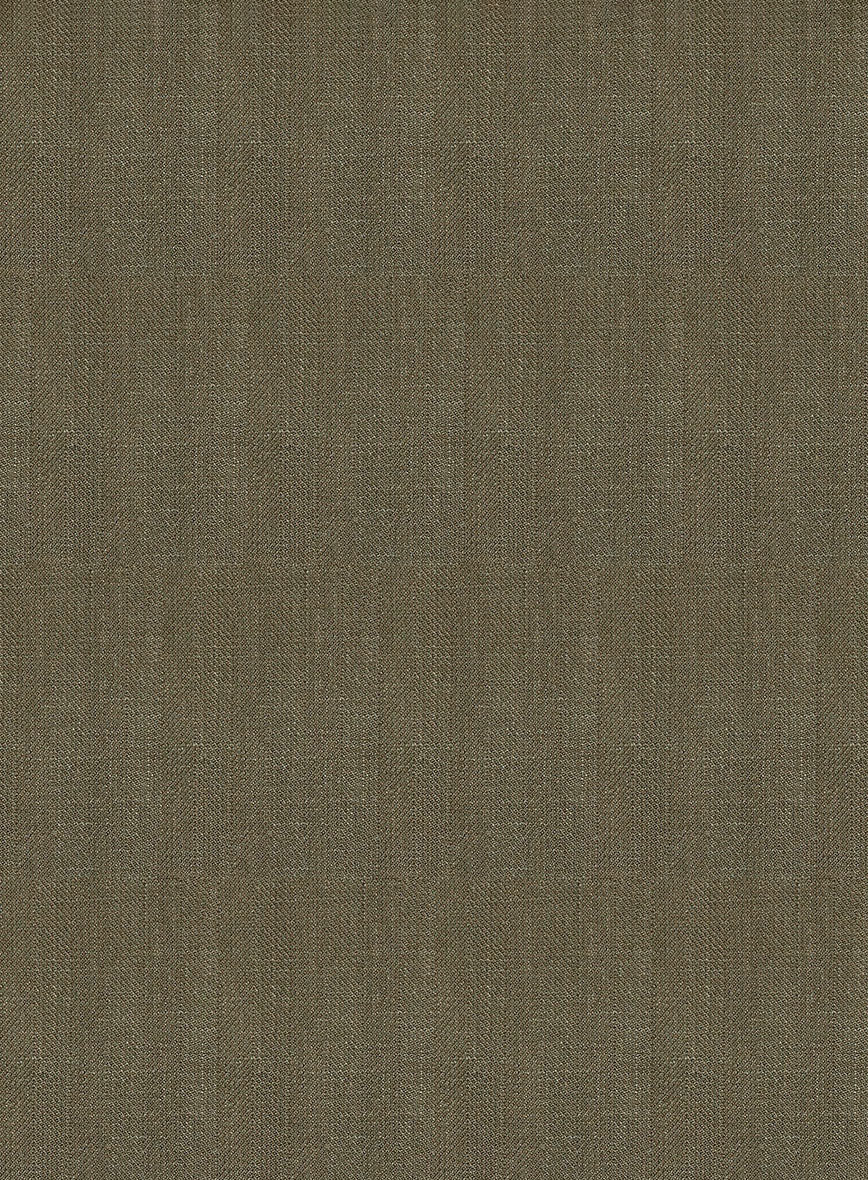 Italian Prato Tan Herringbone Linen Pants - Image 4