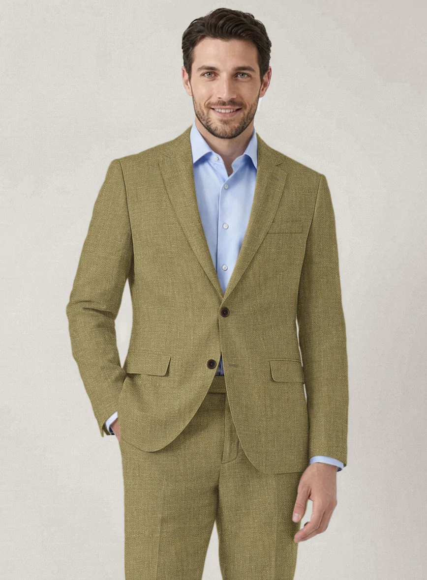 Italian Prato Tan Linen Jacket - Image 2