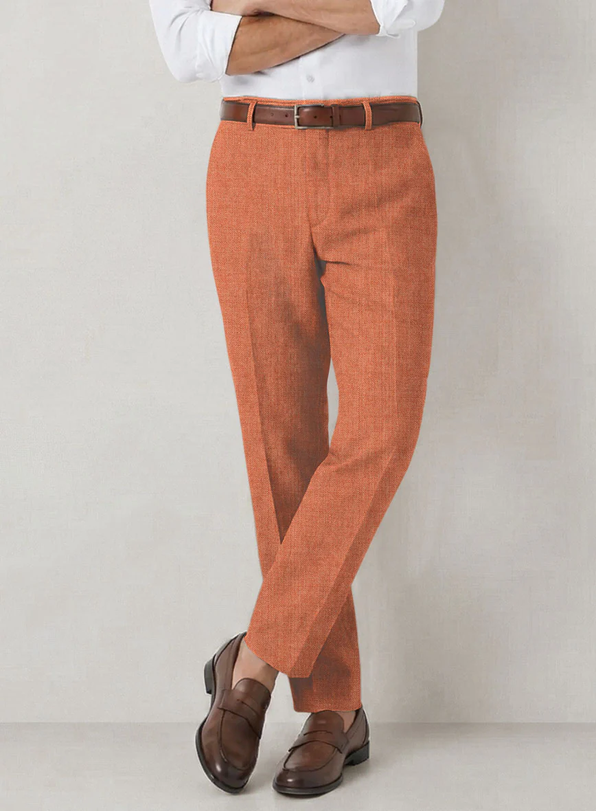Italian Prato Terracotta Linen Pants