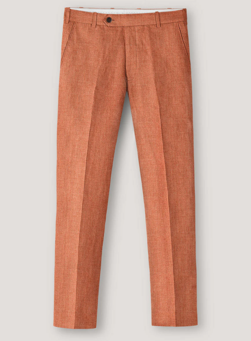 Italian Prato Terracotta Linen Pants - Image 2