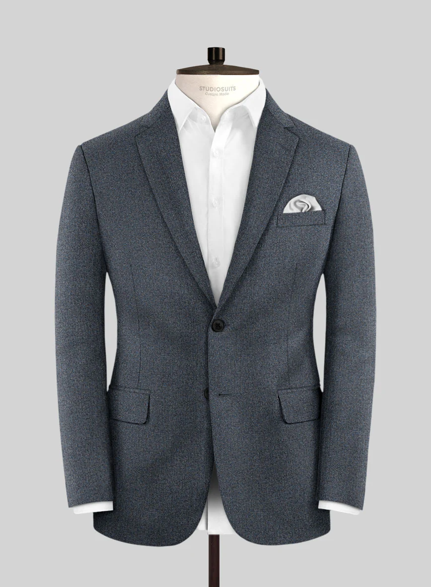 Italian Quelo Blue Twill Flannel Suit - Image 3