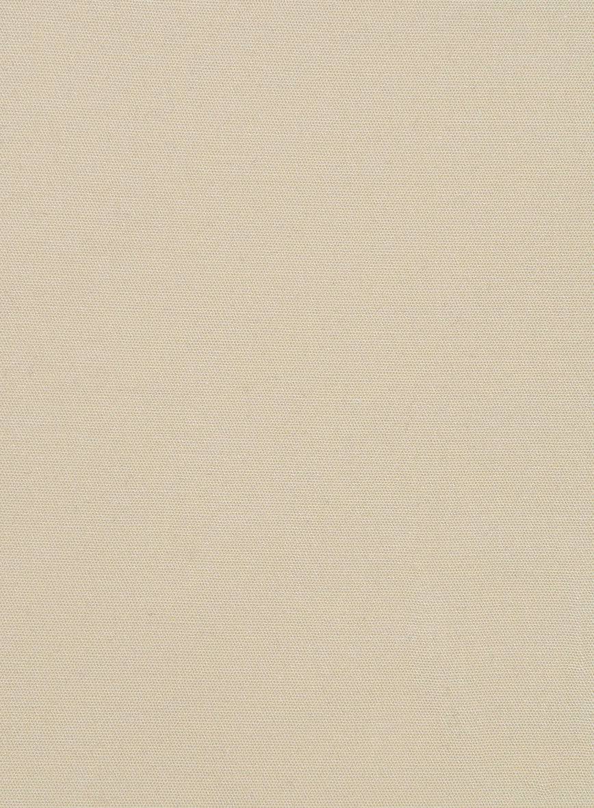 Italian Sand Beige Cotton Stretch Pants - Image 3