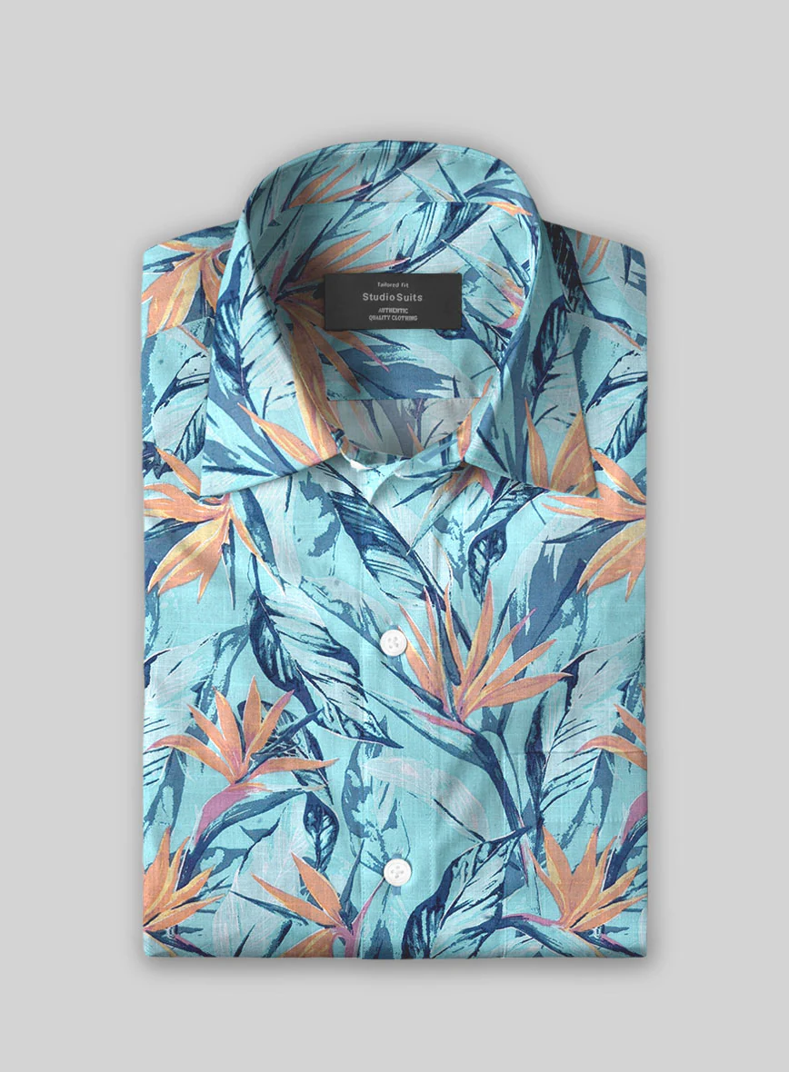 Lagoon Bloom Cotton Shirt - Image 2