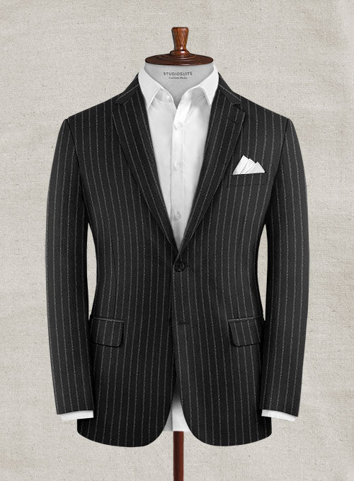 Lanificio Zegna Delice Black Stripe Wool Suit - Image 2