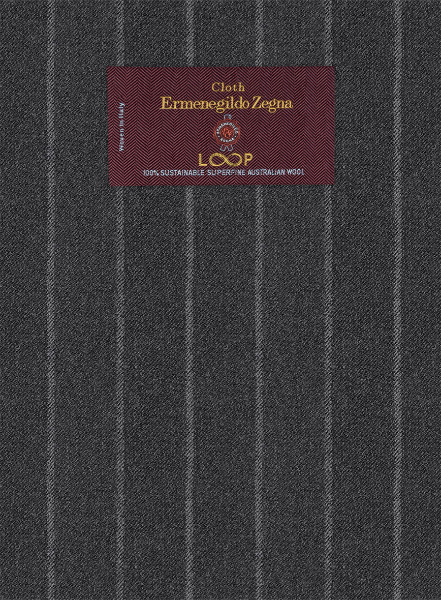 Lanificio Zegna Loop Adana Gray Stripe Wool Jacket - Image 2