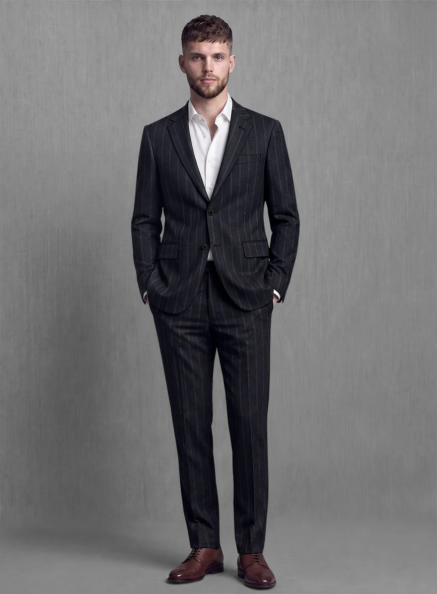 Lanificio Zegna Loop Dovana Blue Stripe Wool Suit