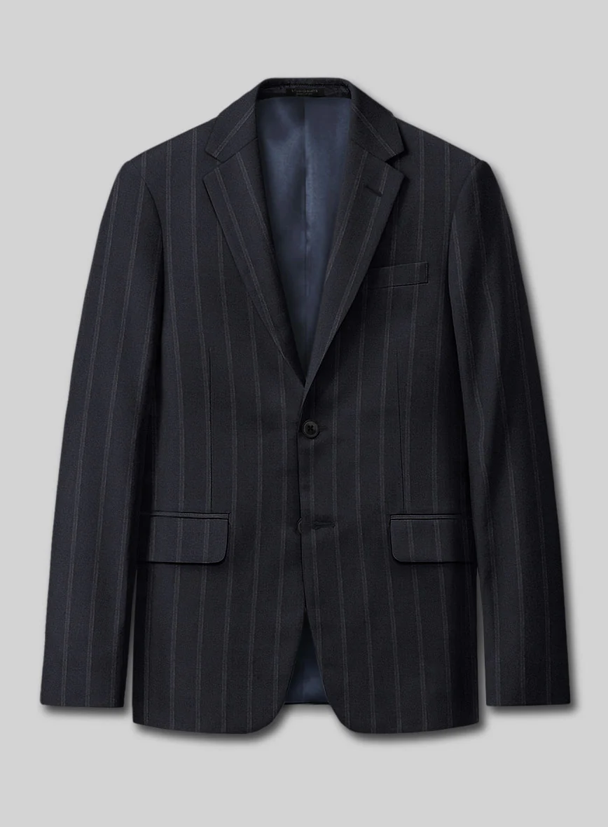 Lanificio Zegna Loop Dovana Blue Stripe Wool Suit - Image 3