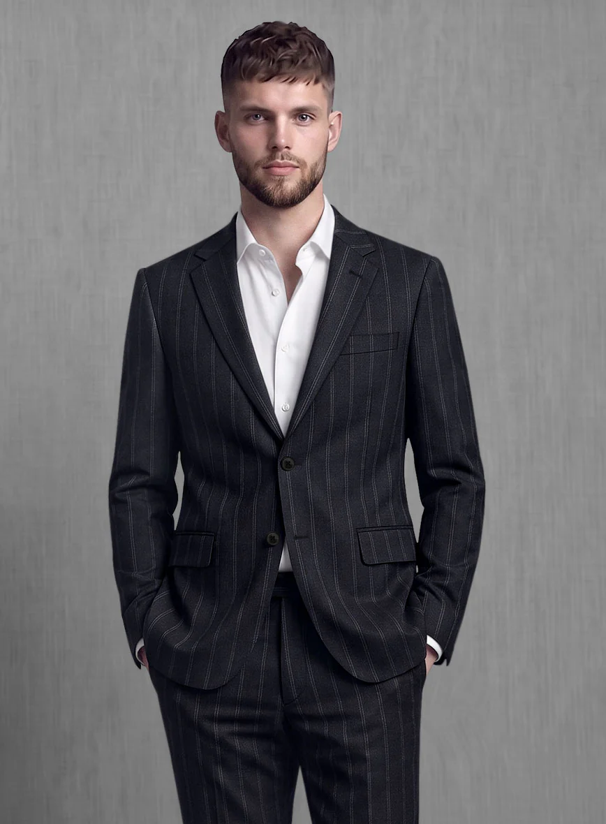 Lanificio Zegna Loop Dovana Blue Stripe Wool Suit - Image 4