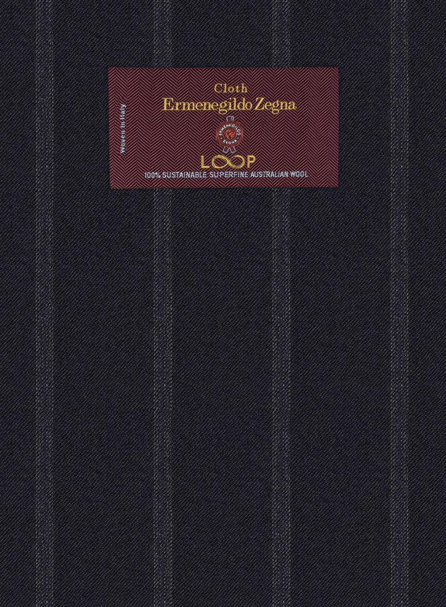 Lanificio Zegna Loop Dovana Blue Stripe Wool Suit - Image 9