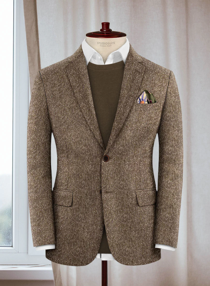 Lanificio Zegna Novara Brown Donegal Wool Jacket
