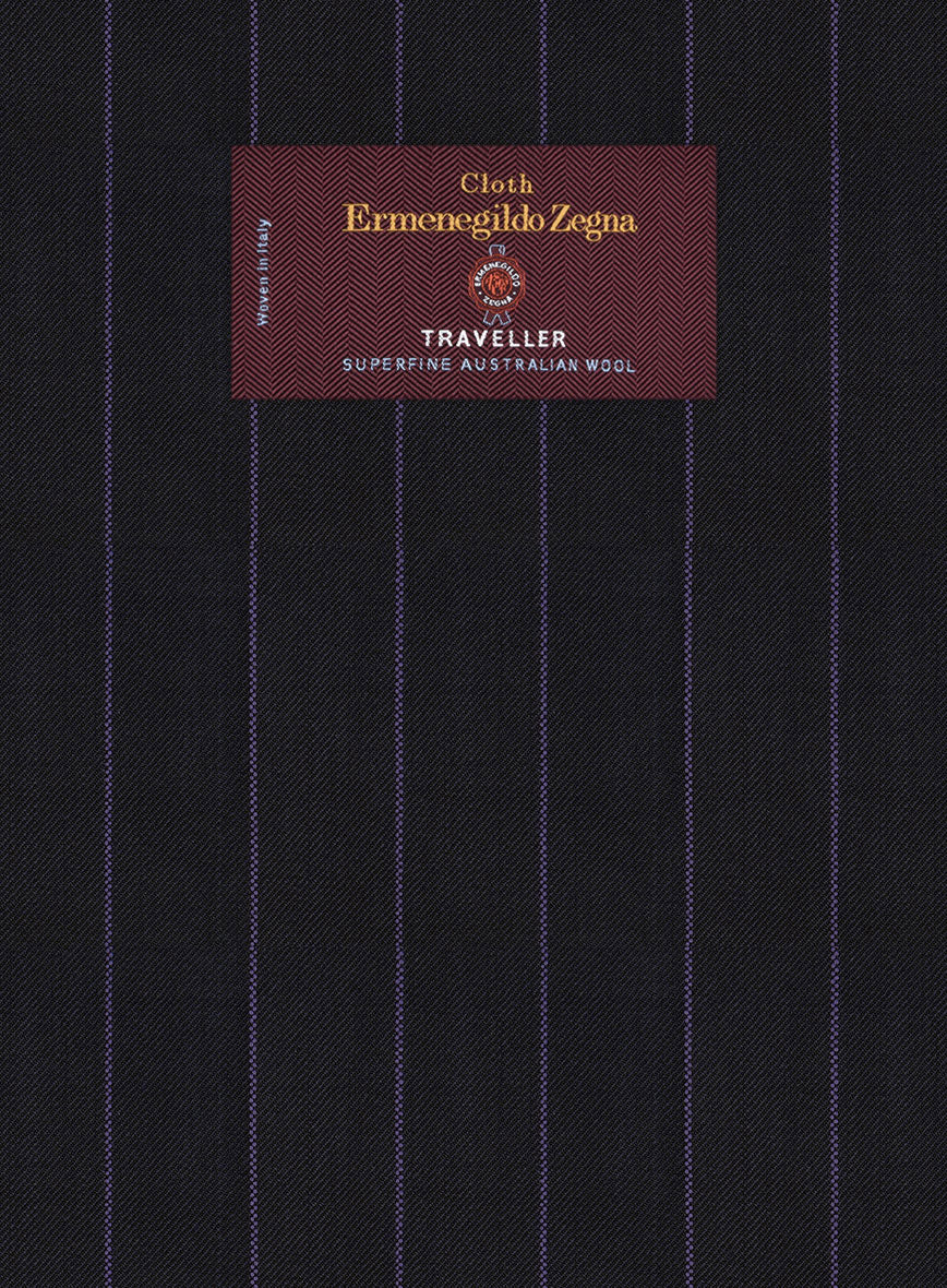 Lanificio Zegna Traveller Renar Blue Stripe Wool Suit - Image 5