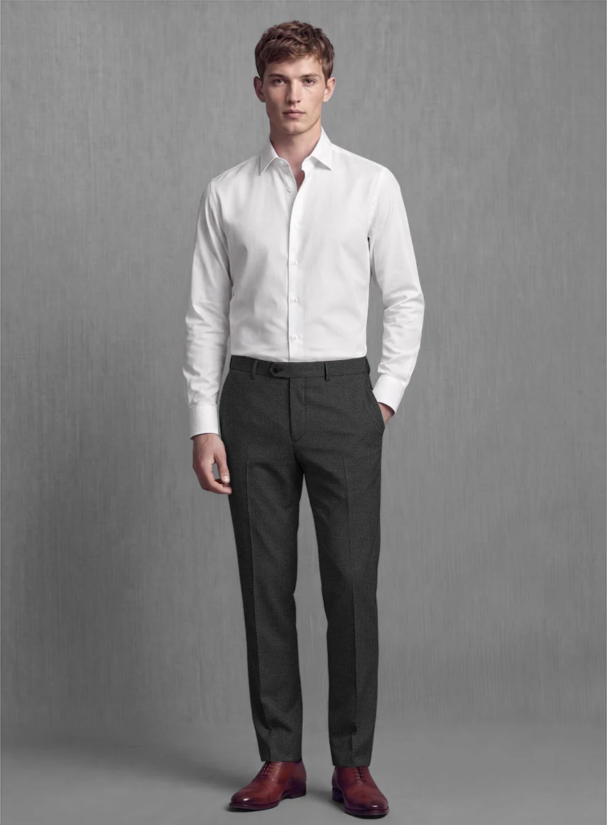 Lanificio Zegna Trofeo Dark Charcoal Wool Pants - Image 3