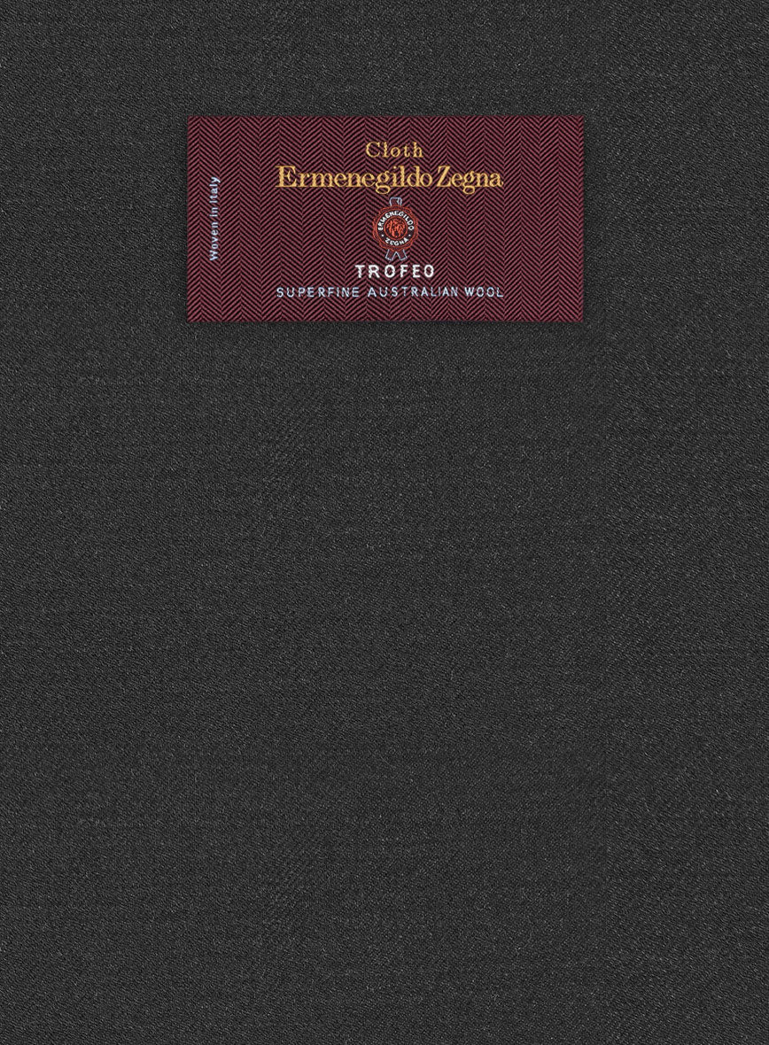 Lanificio Zegna Trofeo Dark Charcoal Wool Pants - Image 4