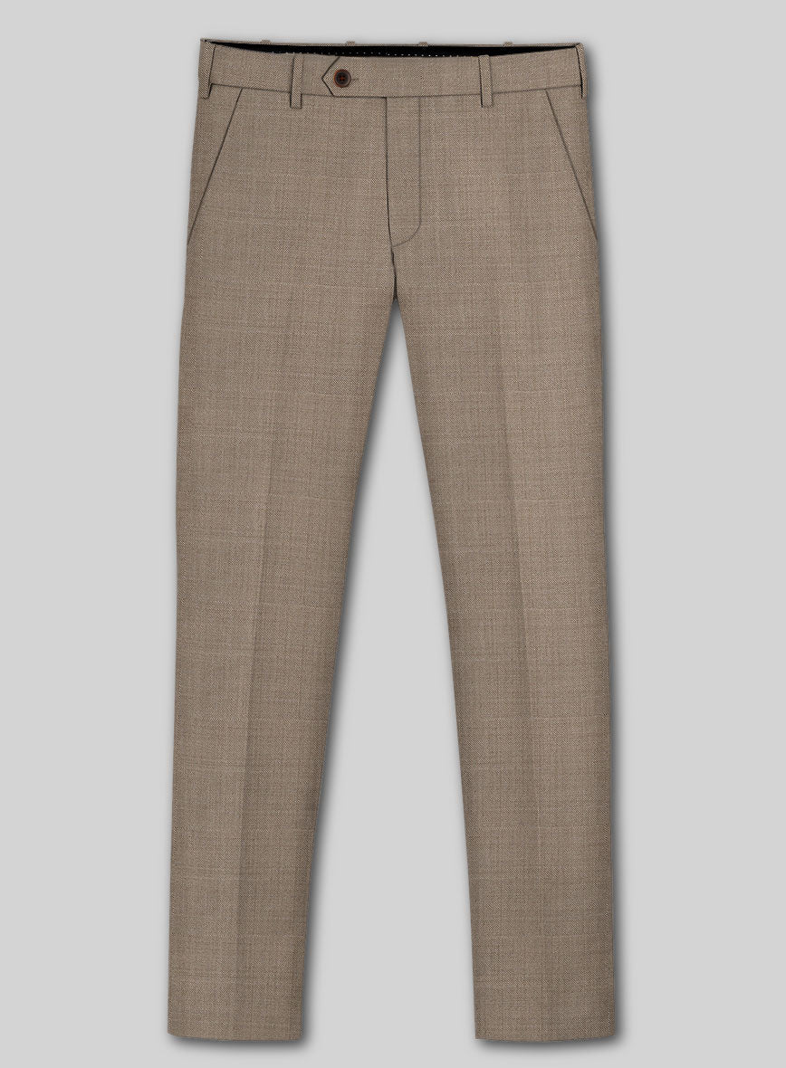 Lanificio Zegna Trofeo Sharkskin Brown Wool Pants - Image 2