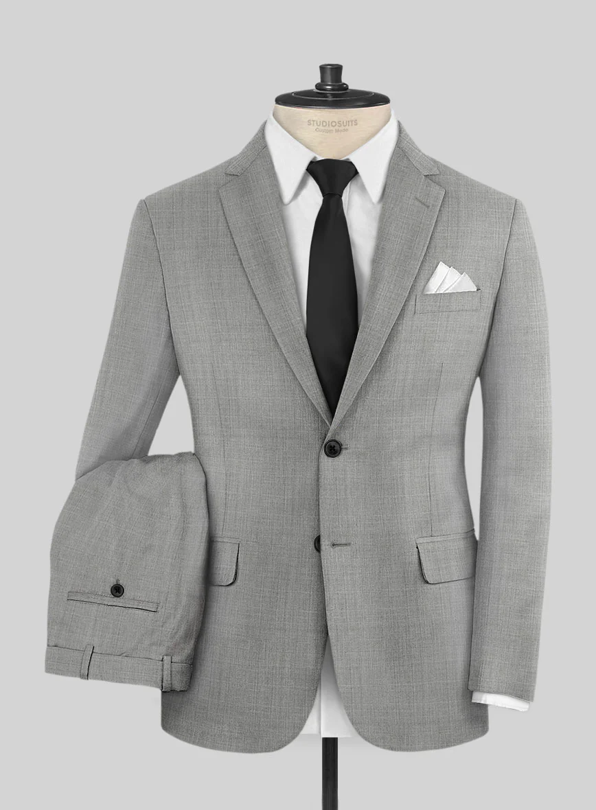 Lanificio Zegna Trofeo Sharkskin Light Gray Wool Suit - Image 2