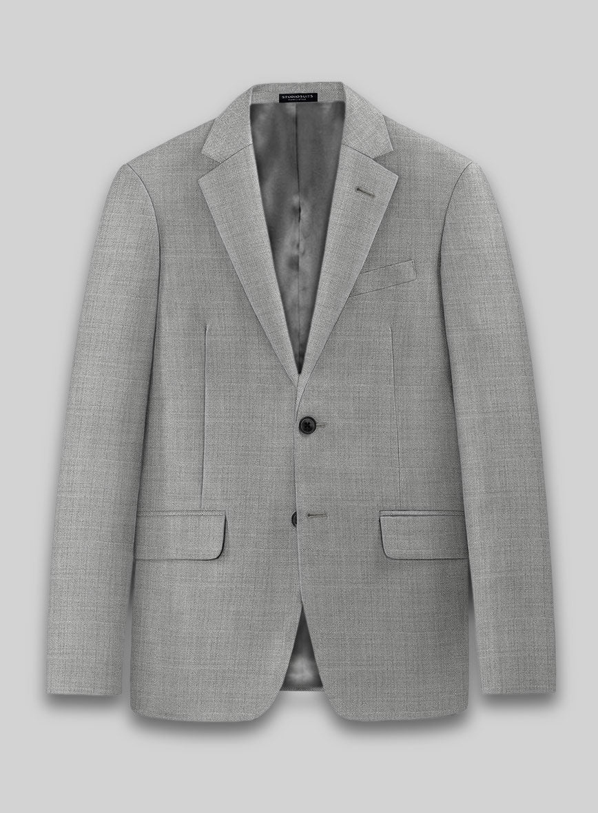 Lanificio Zegna Trofeo Sharkskin Light Gray Wool Suit - Image 3