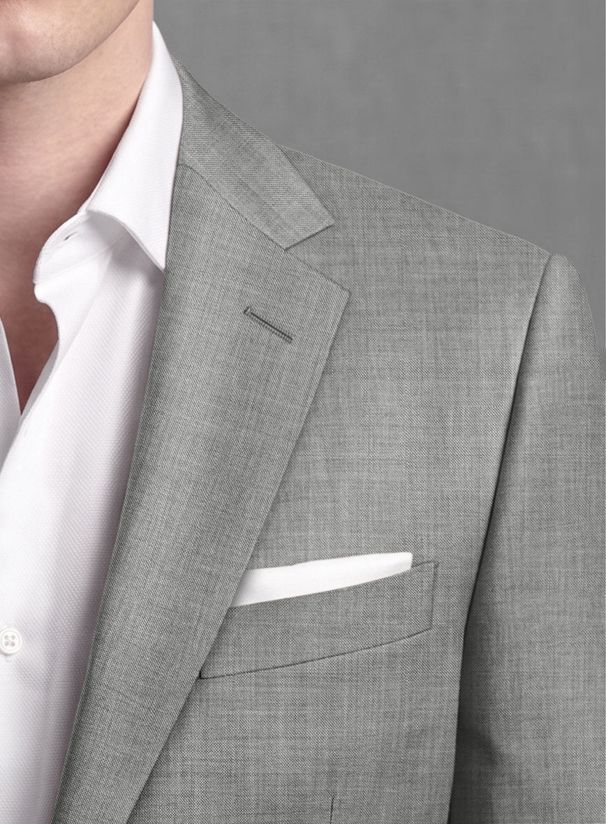 Lanificio Zegna Trofeo Sharkskin Light Gray Wool Suit - Image 5